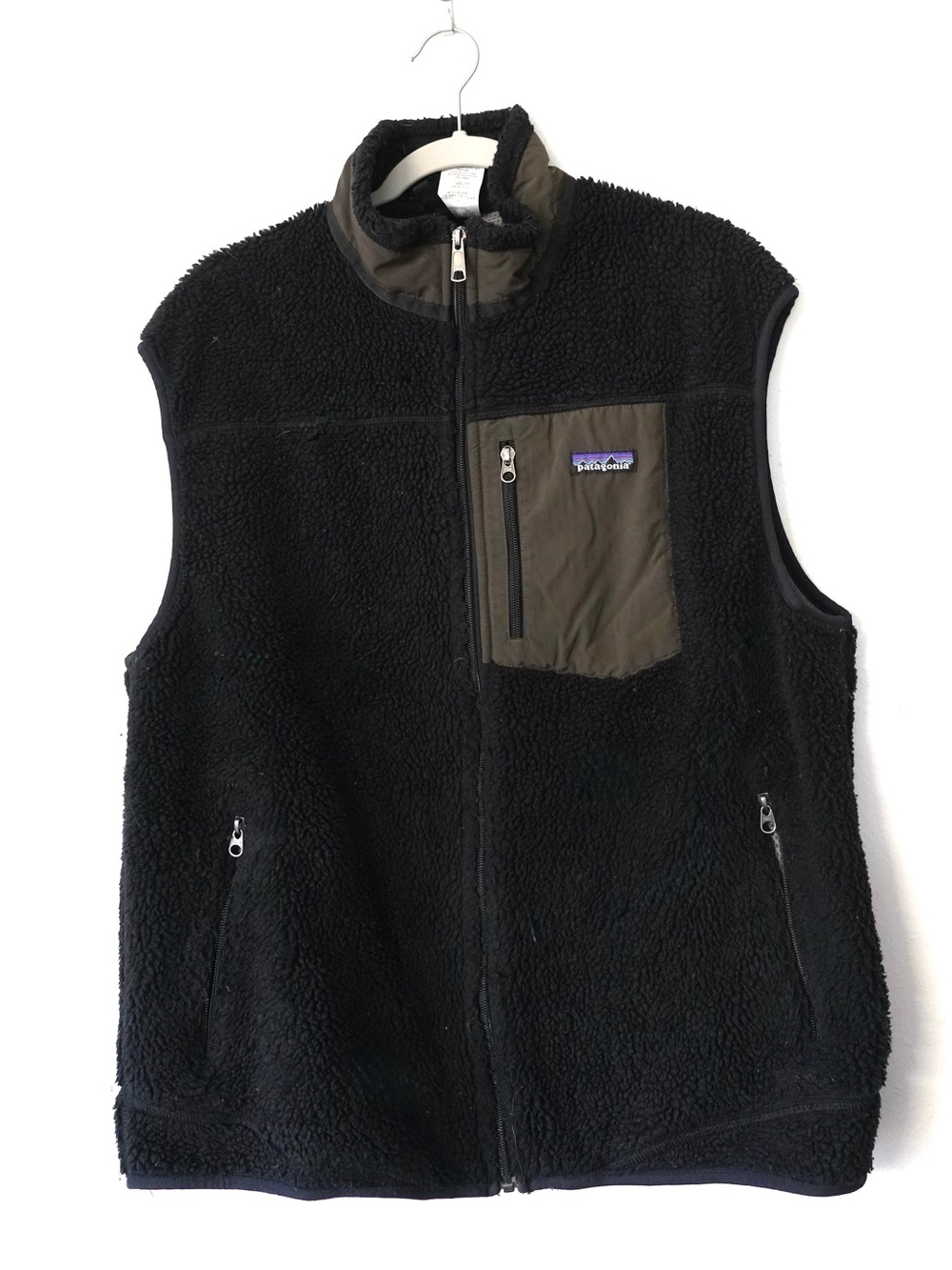 Vintage Patagonia Vest Mens XL Black Retro-X Fleece Full Zip Lined  90s